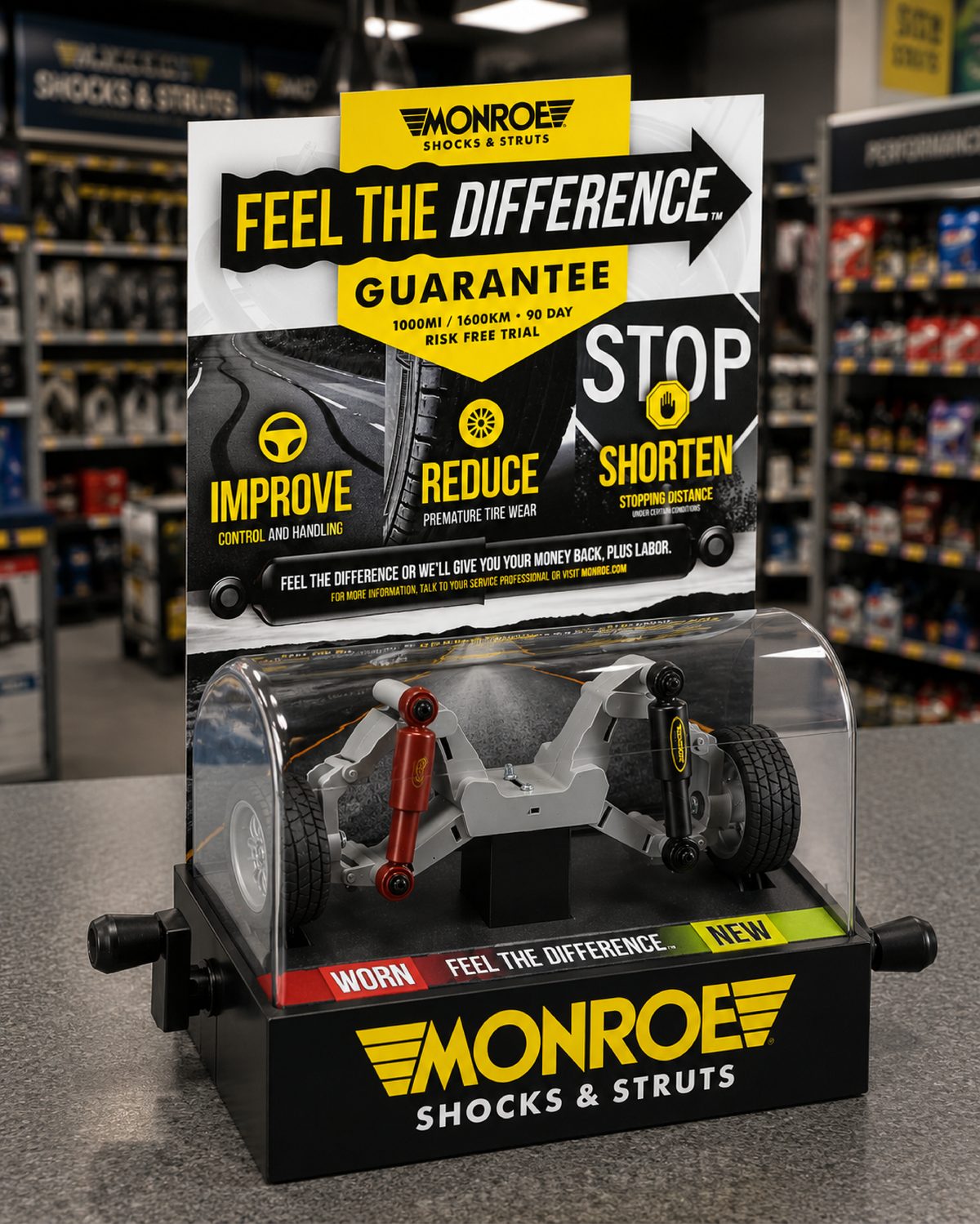 Interactive counter demo display unit
