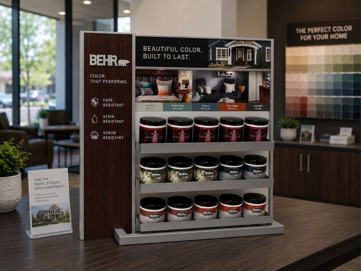 Countertop paint sample center display